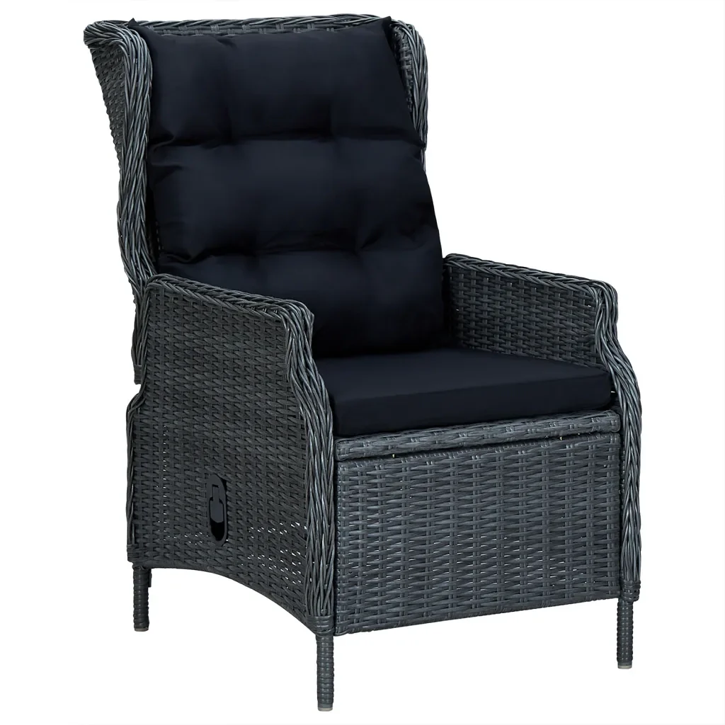 Set da Pranzo da Giardino 5 pz Grigio Scuro in Polyrattan 3156802 - Image 5