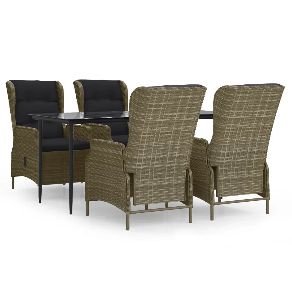 Set da Pranzo da Giardino 5 pz Marrone in Polyrattan 3156810 - Image 2