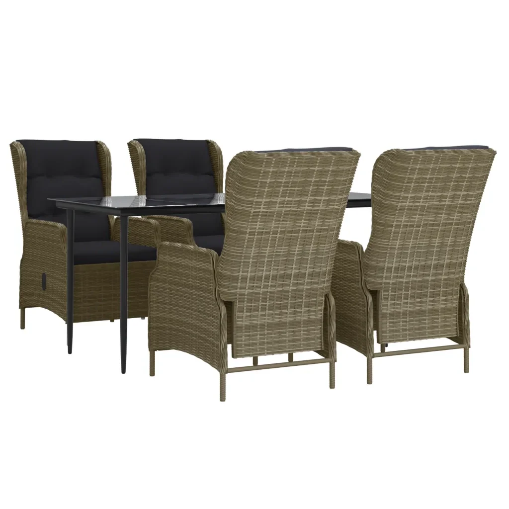 Set da Pranzo da Giardino 5 pz Marrone in Polyrattan 3156810 - Image 3