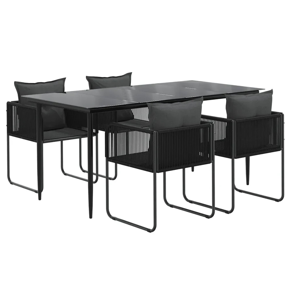 Set da Pranzo da Giardino 5 pz Nero 3156500 - Image 3