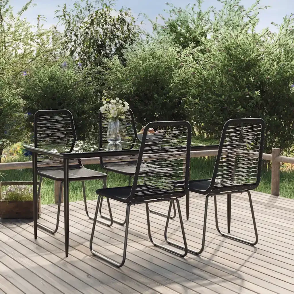 Set da Pranzo da Giardino 5 pz Nero 3156508