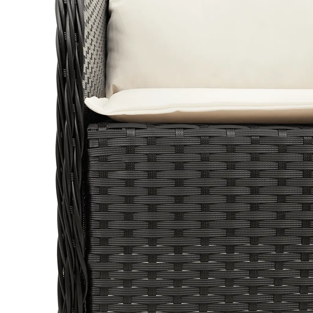 Set da Pranzo da Giardino 5 pz Nero con Cuscini in Polyrattan 3211909 - Image 5