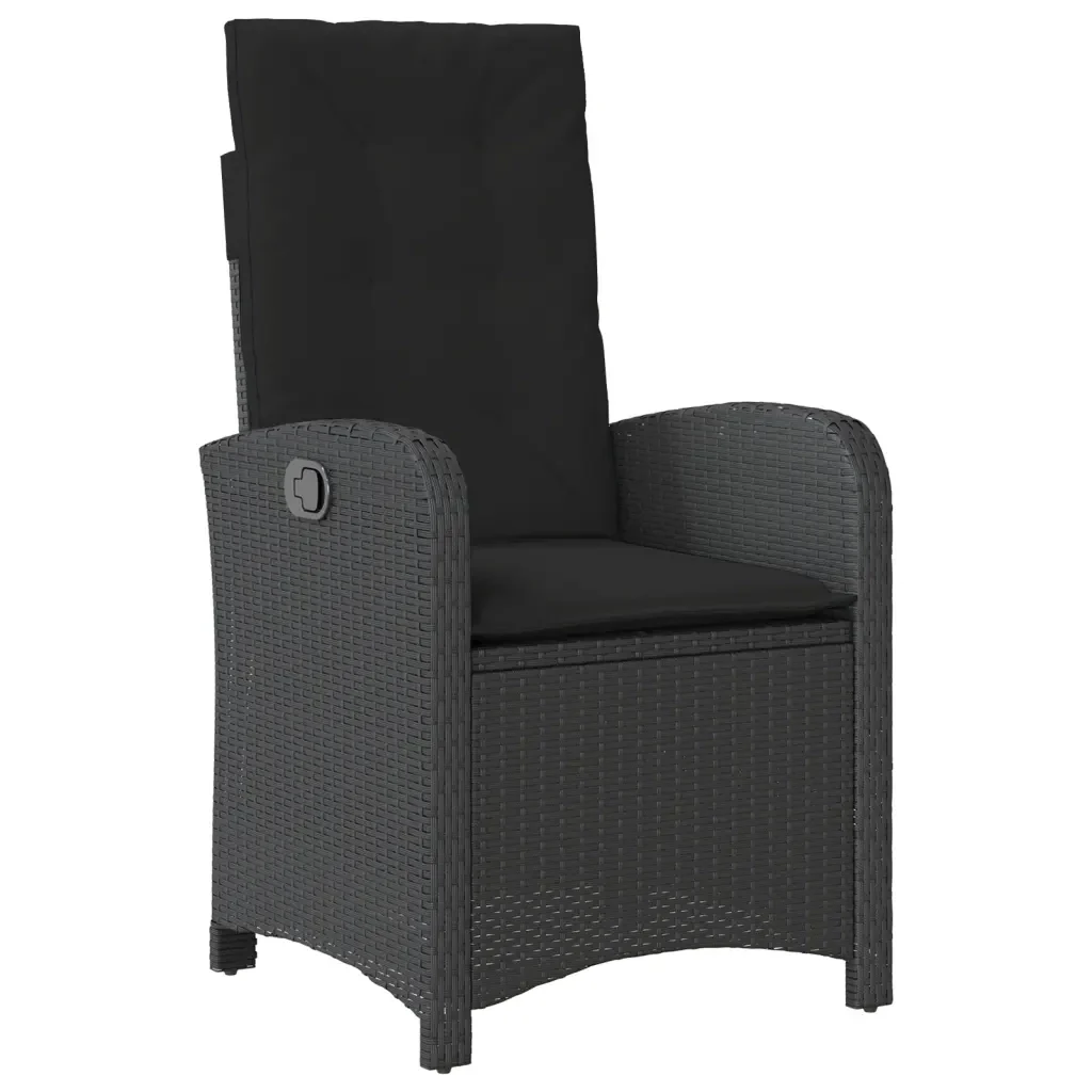 Set da Pranzo da Giardino 5 pz Nero con Cuscini in Polyrattan 3212314 - Image 4