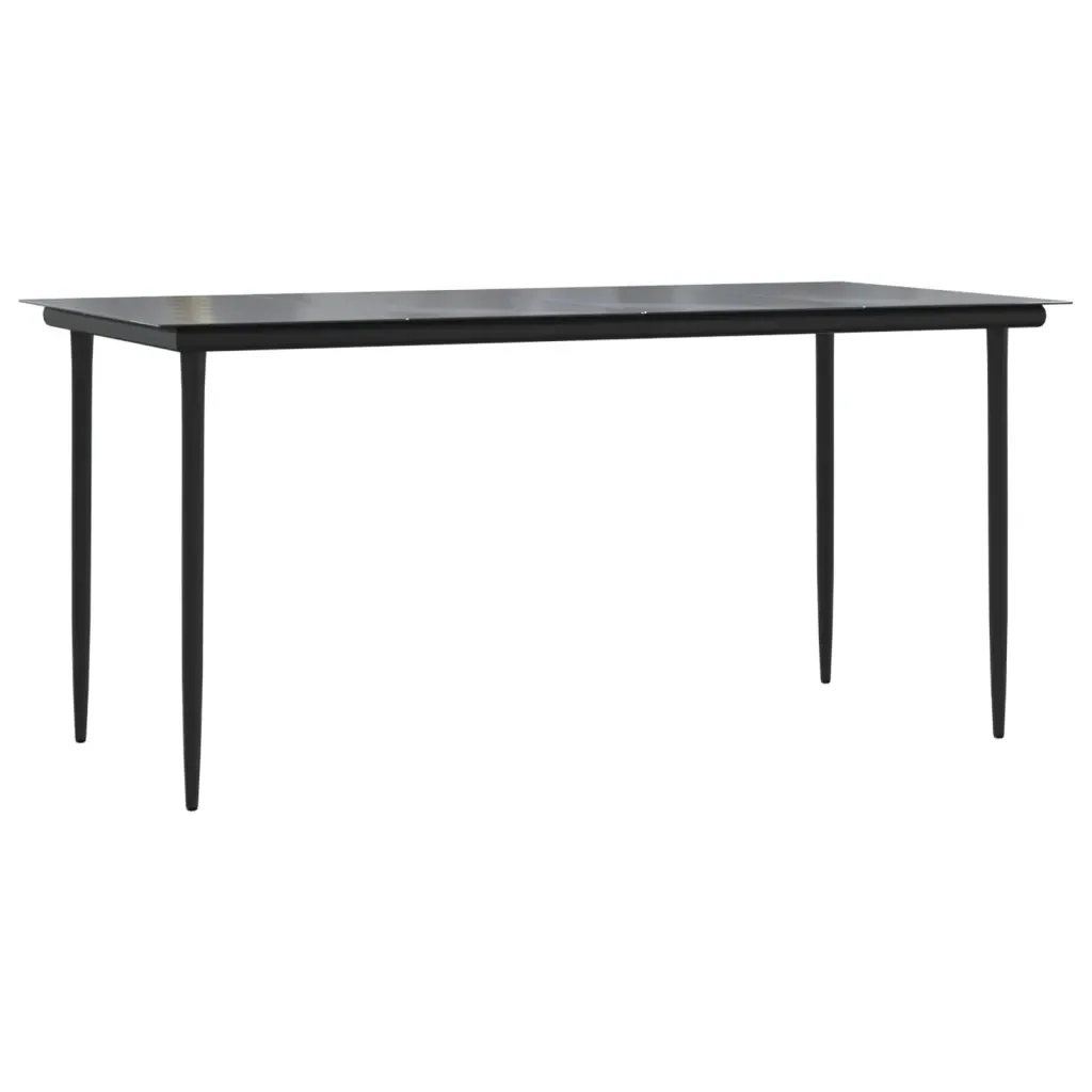 Set da Pranzo da Giardino 5 pz Nero con Cuscini in Polyrattan 3212726 - Image 3