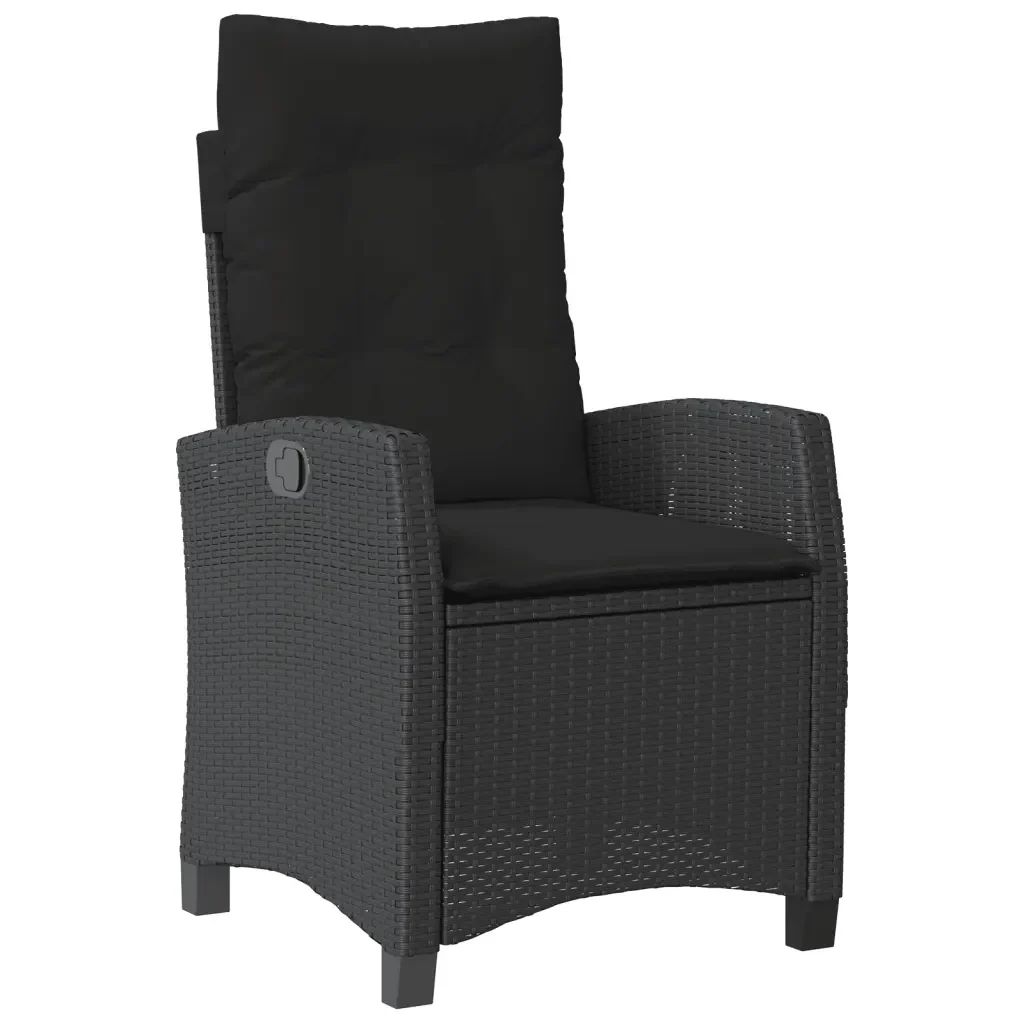 Set da Pranzo da Giardino 5 pz Nero con Cuscini in Polyrattan 3212746 - Image 5