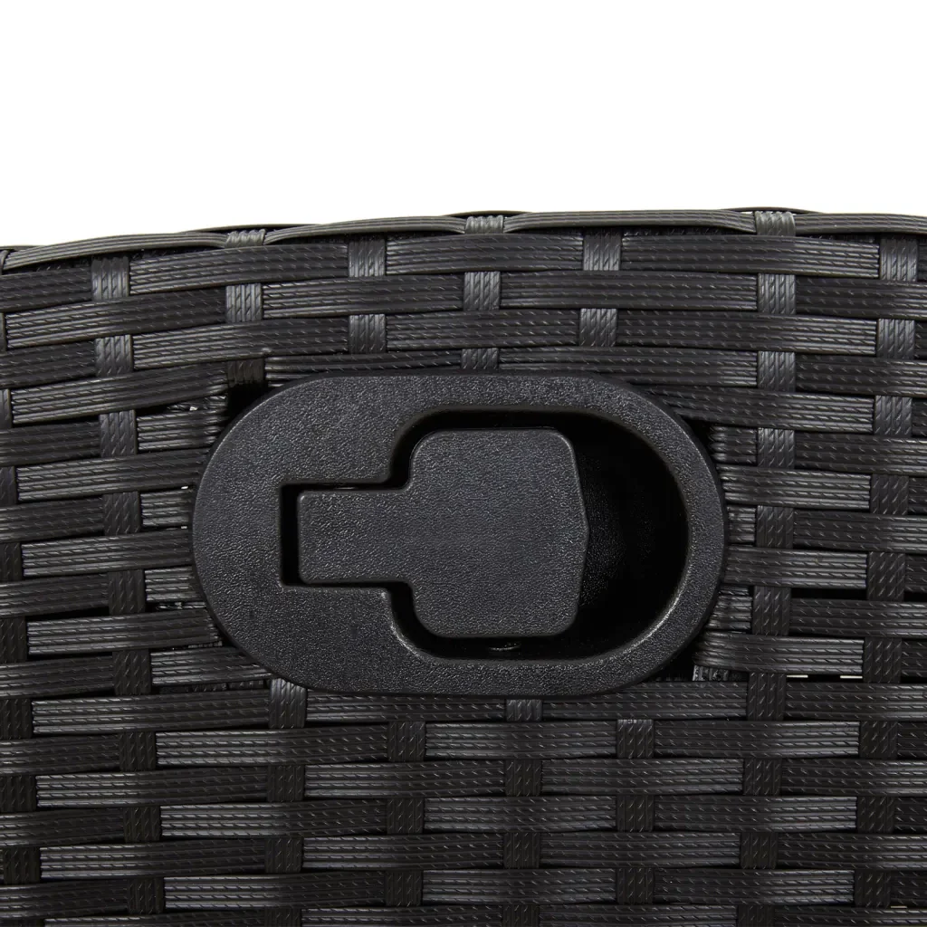 Set da Pranzo da Giardino 5 pz Nero con Cuscini in Polyrattan 3212746 - Image 8