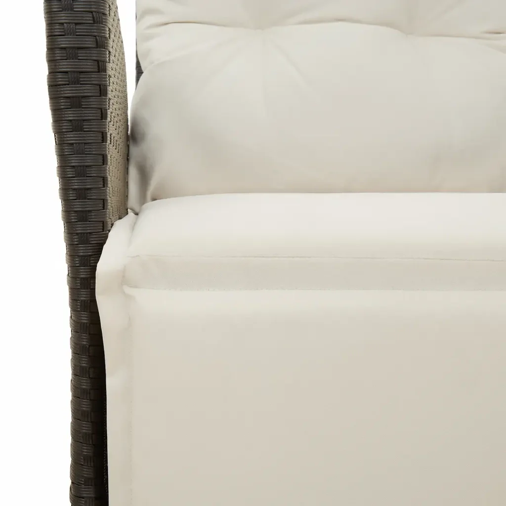 Set da Pranzo da Giardino 5 pz Nero con Cuscini in Polyrattan 3213381 - Image 6
