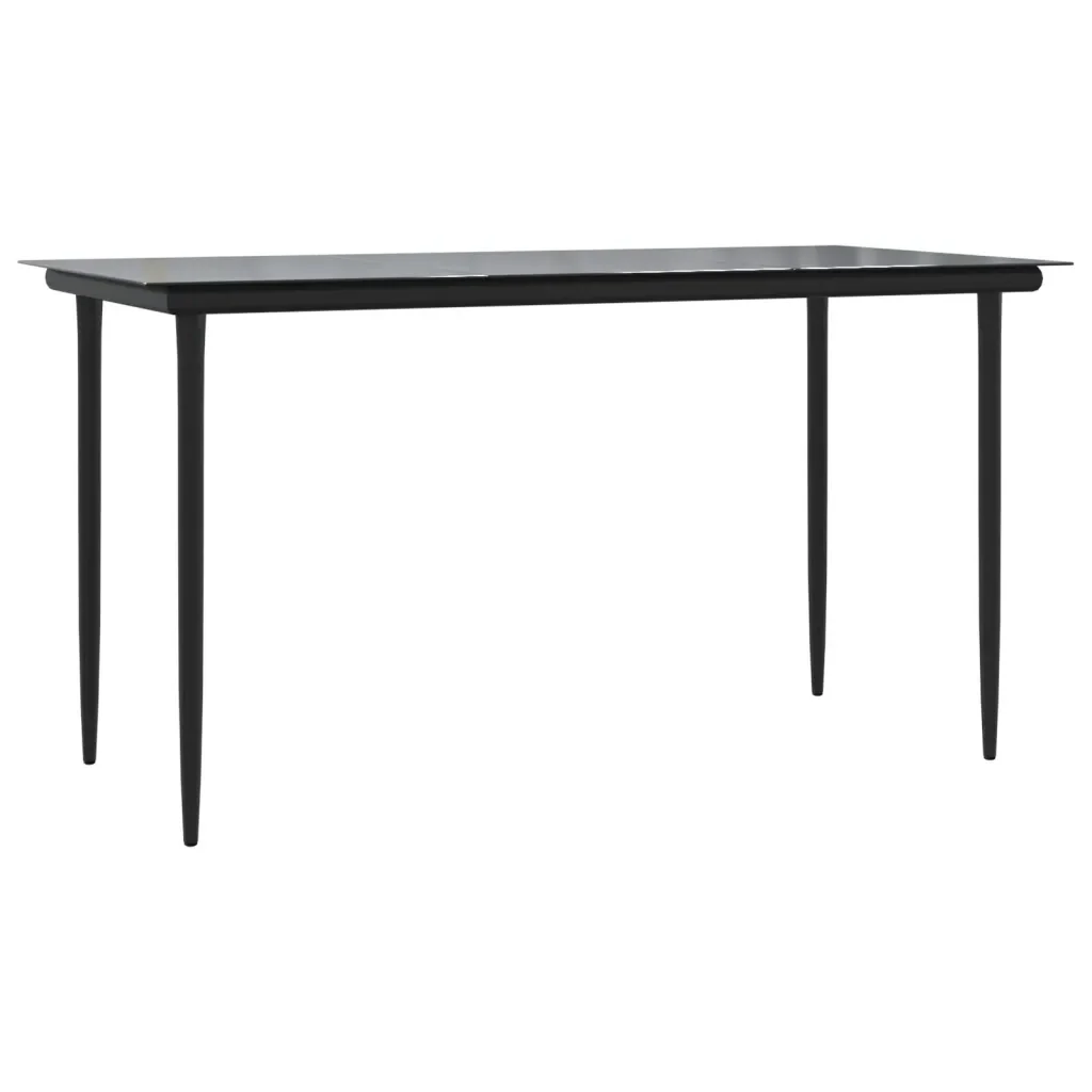 Set da Pranzo da Giardino 5 pz Nero con Cuscini in Polyrattan - Image 3