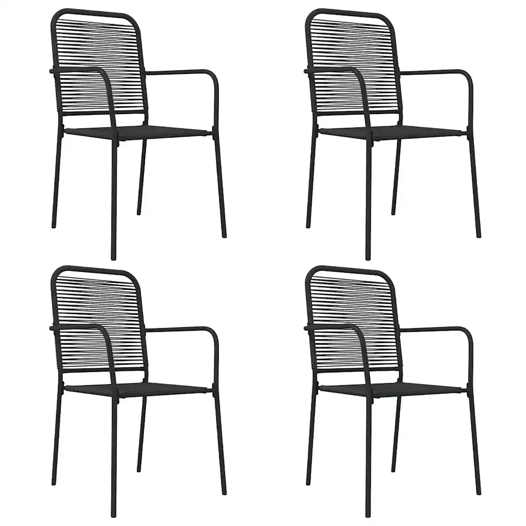 Set da Pranzo da Giardino 5 pz Nero Corda di Cotone e Acciaio 3156540 - Image 4