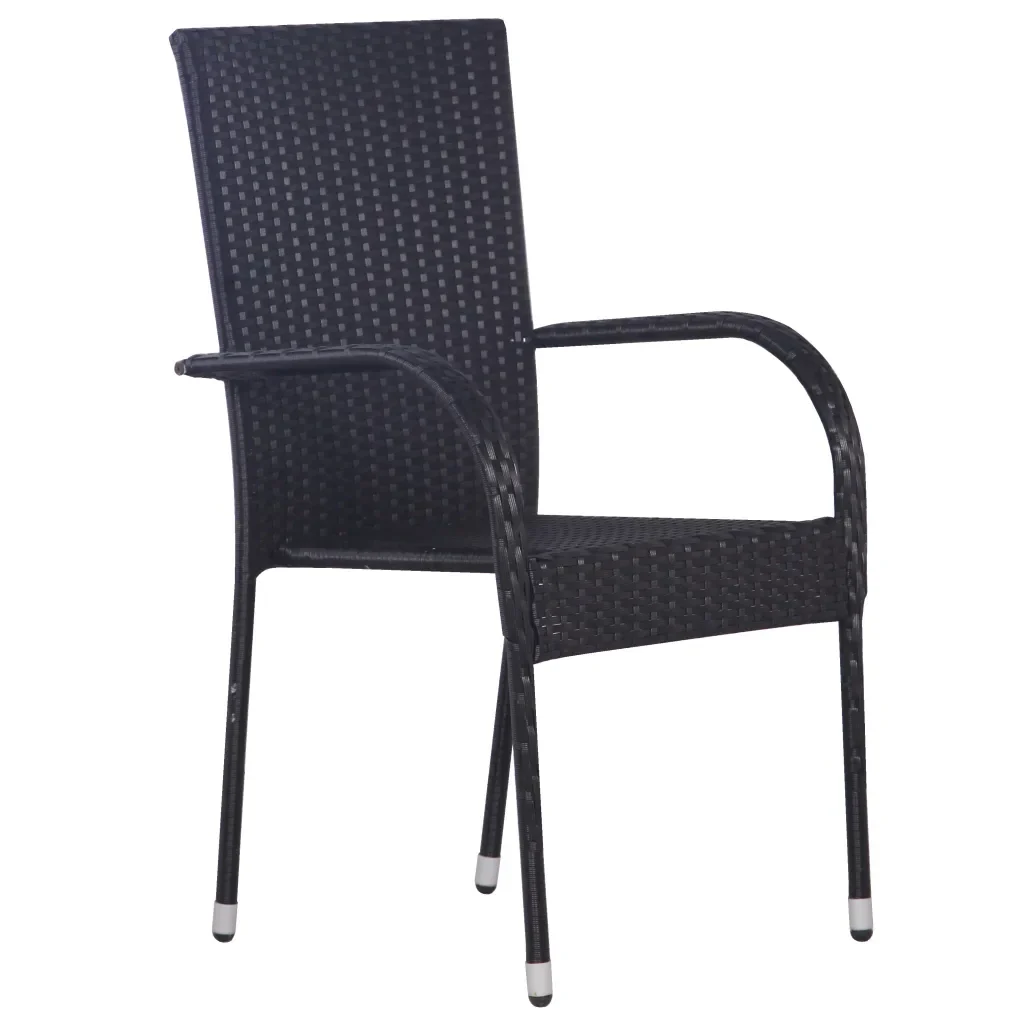 Set da Pranzo da Giardino 5 pz Nero in Polyrattan 3156668 - Image 5