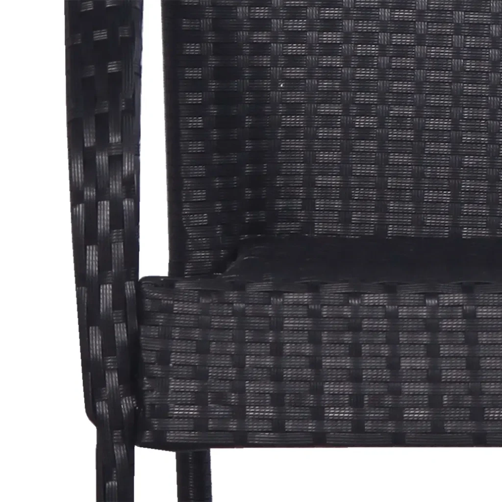 Set da Pranzo da Giardino 5 pz Nero in Polyrattan 3156668 - Image 7