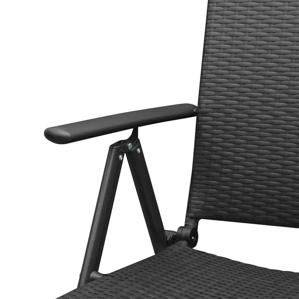Set da Pranzo da Giardino 5 pz Nero in Polyrattan 3156516 - Image 6