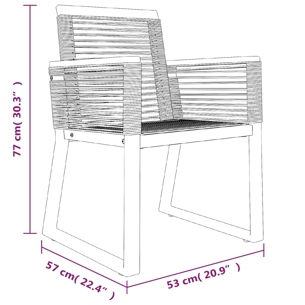 Set da Pranzo da Giardino 5 pz Nero in Rattan PVC 3156548 - Image 10