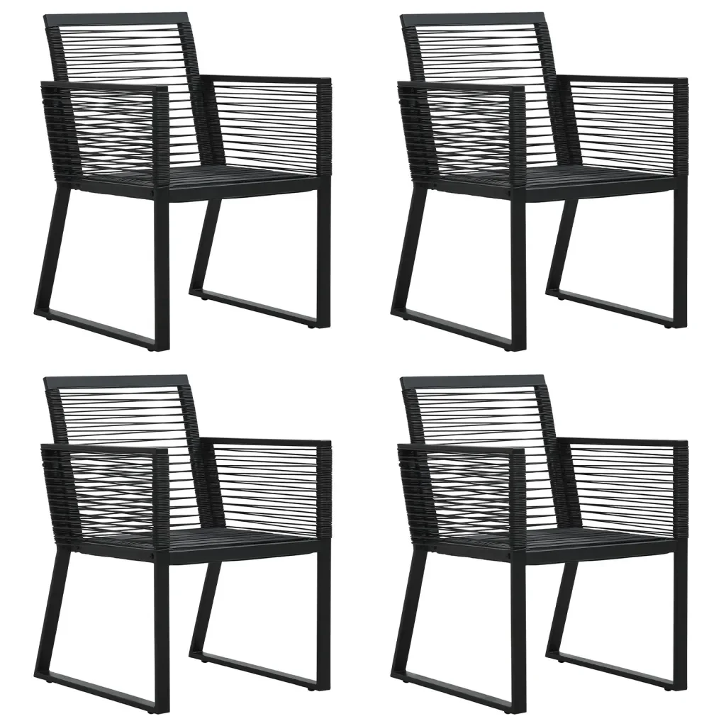 Set da Pranzo da Giardino 5 pz Nero in Rattan PVC 3156548 - Image 4