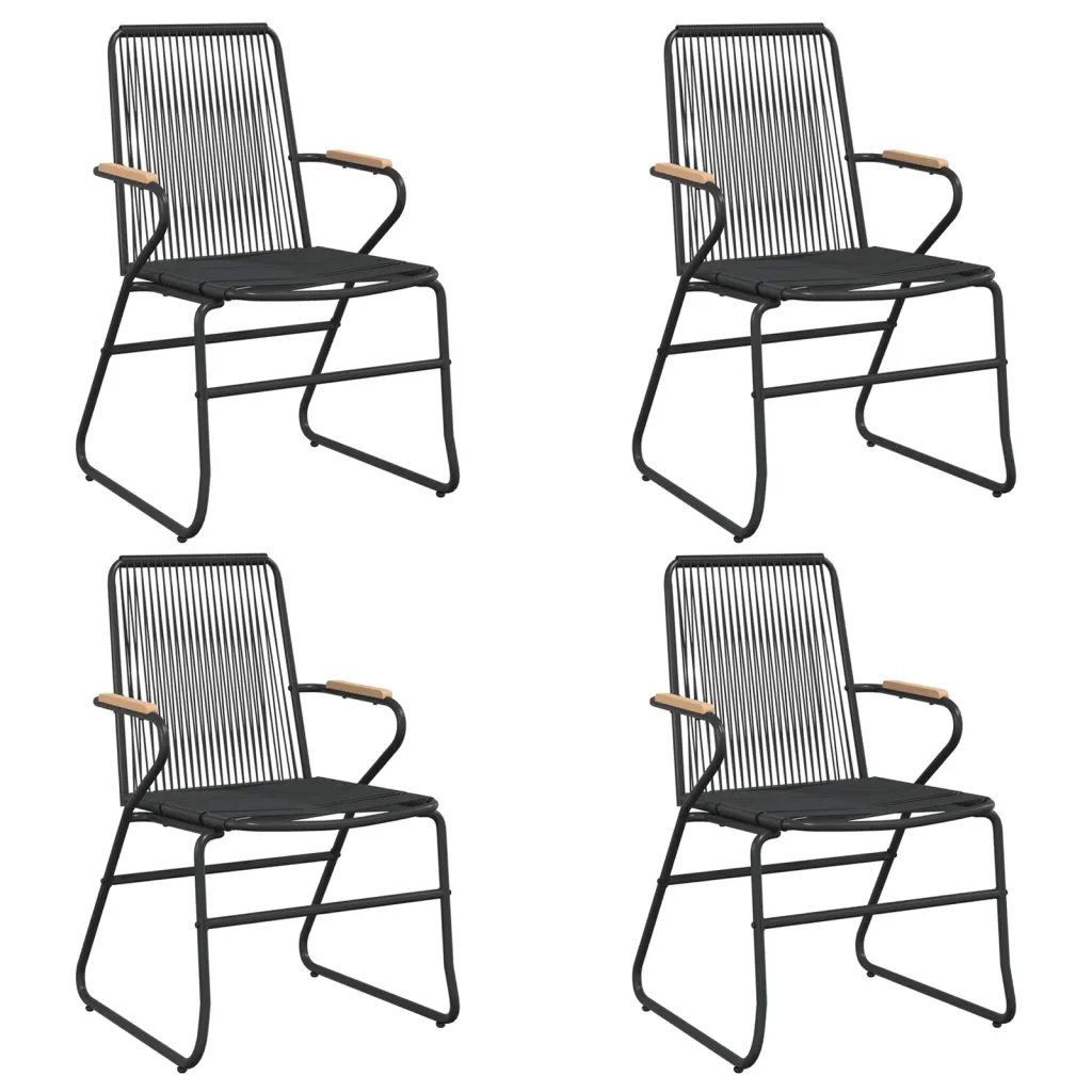 Set da Pranzo da Giardino 5 pz Nero in Rattan PVC 3156576 - Image 4