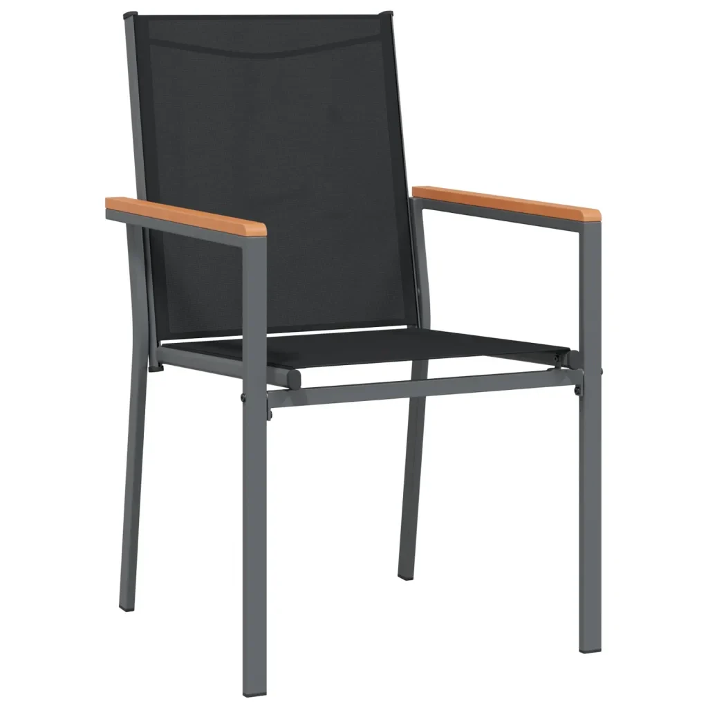 Set da Pranzo da Giardino 5 pz Nero in Textilene e Acciaio 3187037 - Image 5