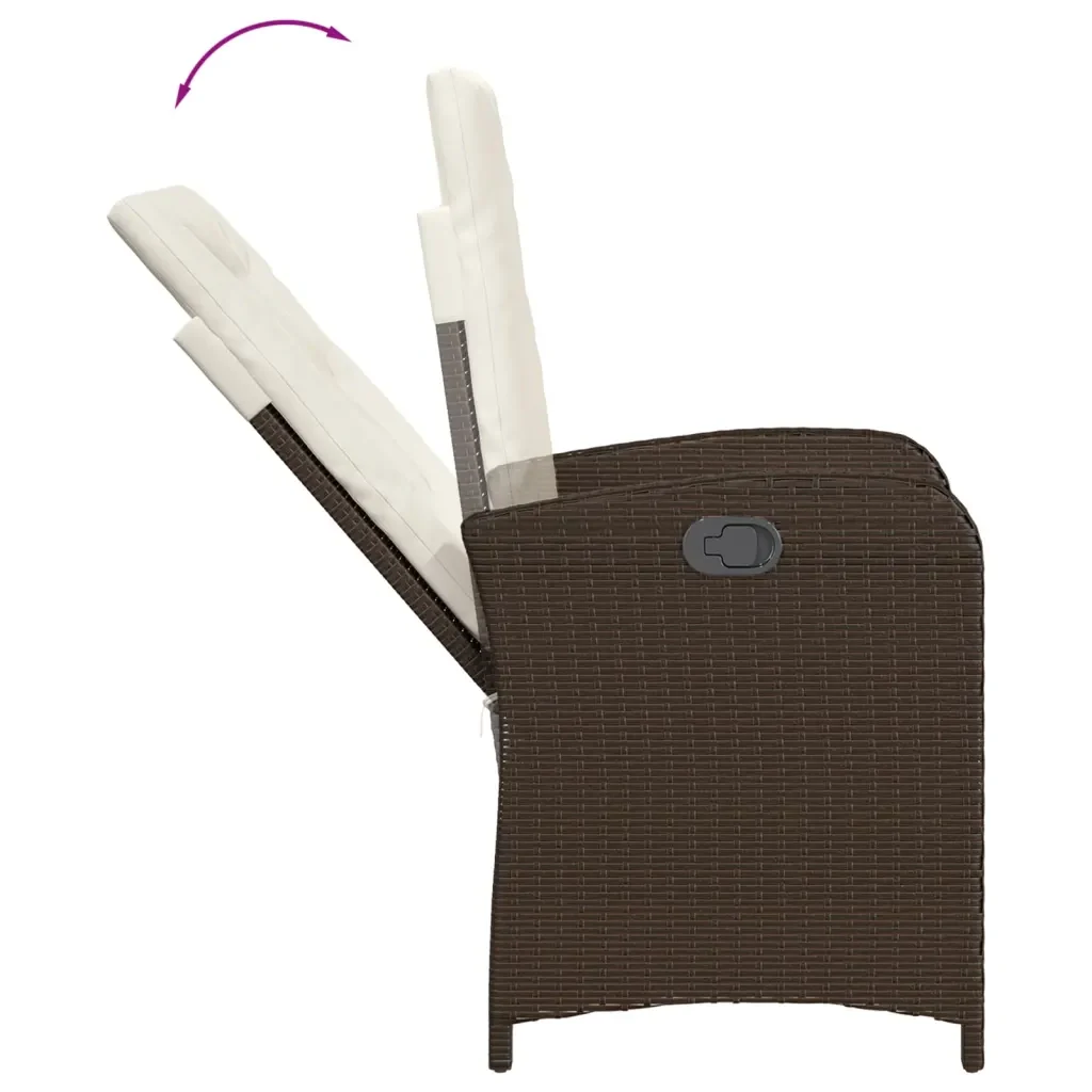 Set da Pranzo da Giardino 5pz con Cuscini in Polyrattan Marrone 3212334 - Image 4