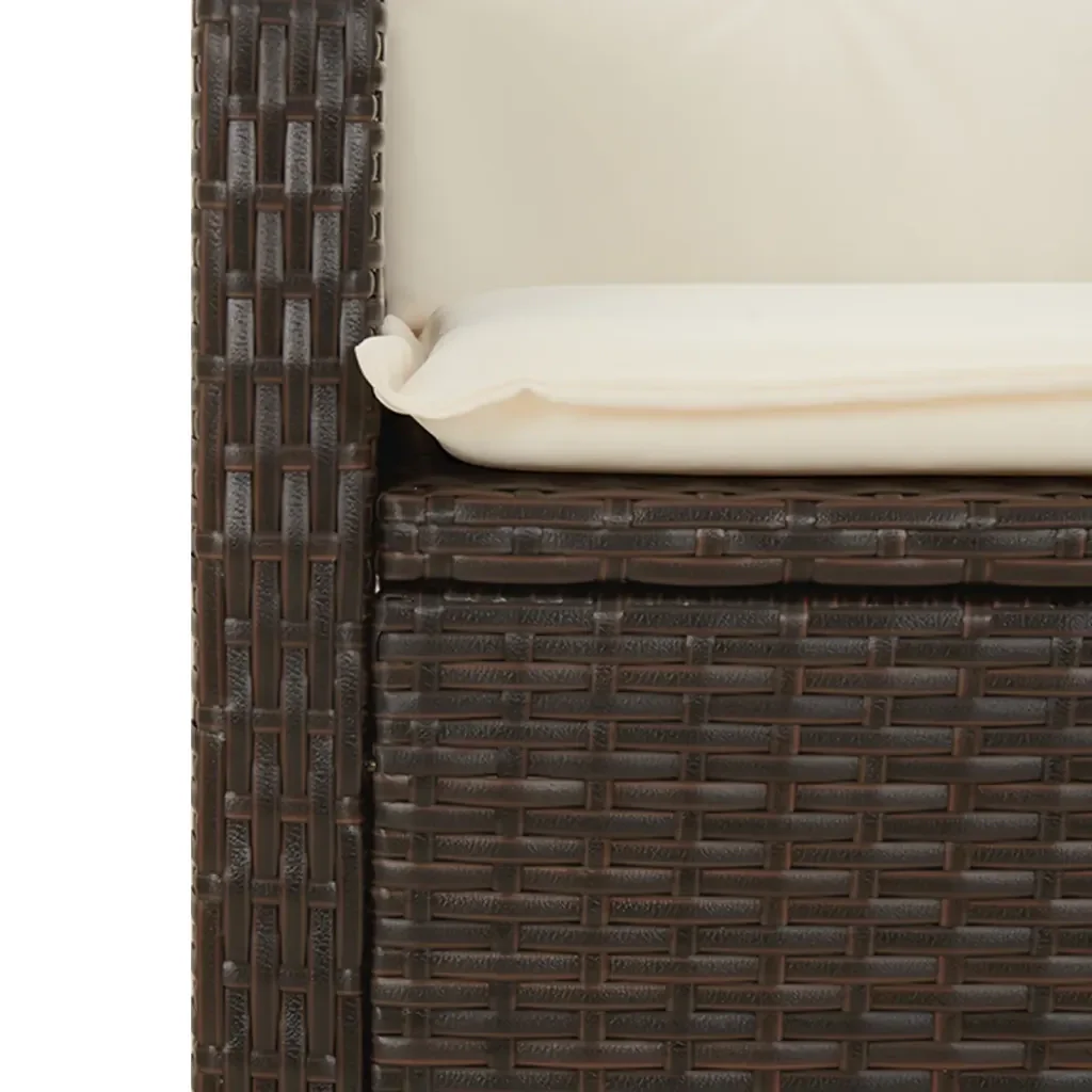 Set da Pranzo da Giardino 5pz con Cuscini in Polyrattan Marrone 3212334 - Image 5