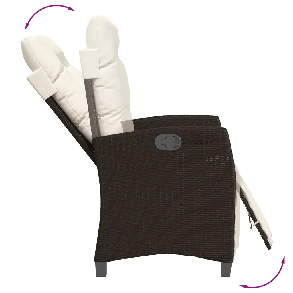 Set da Pranzo da Giardino 5pz con Cuscini in Polyrattan Marrone 3212977 - Image 4