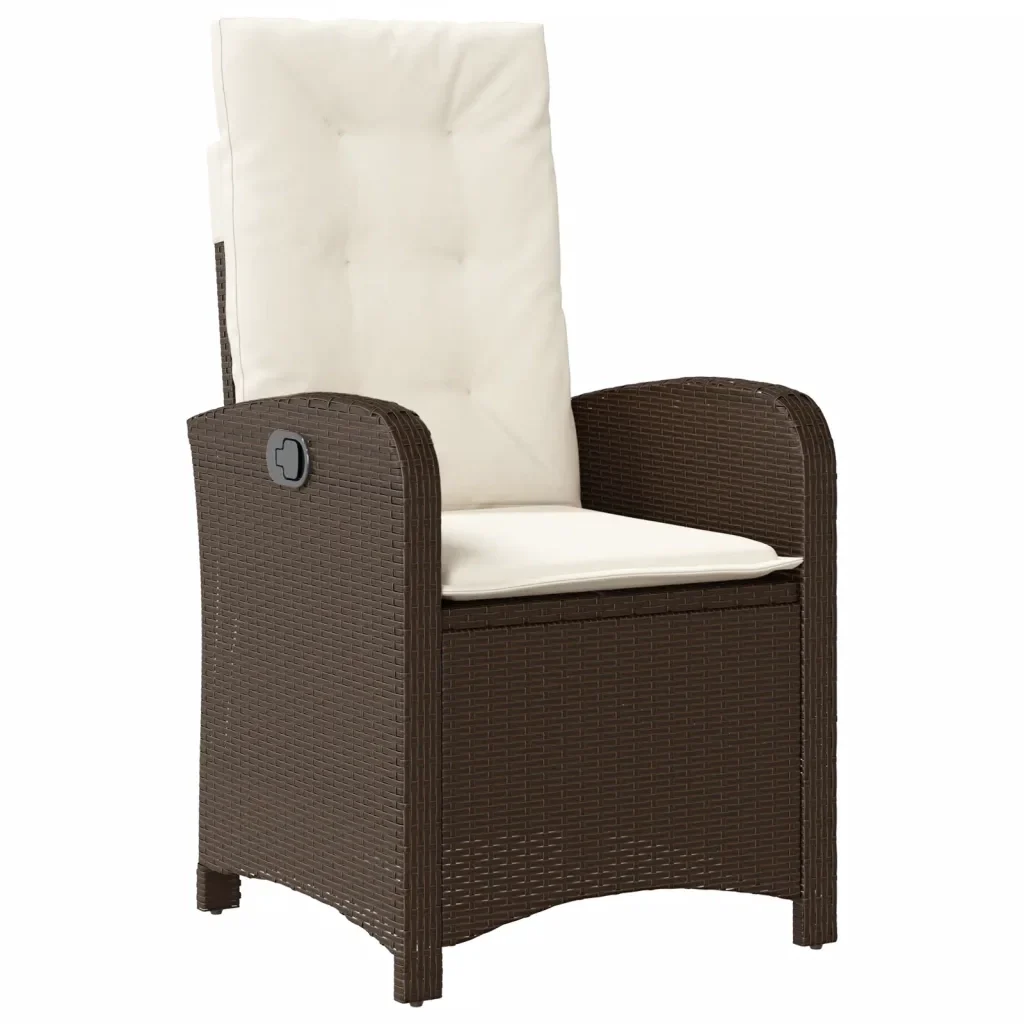 Set da Pranzo da Giardino 5pz con Cuscini in Polyrattan Marrone 3213198 - Image 3