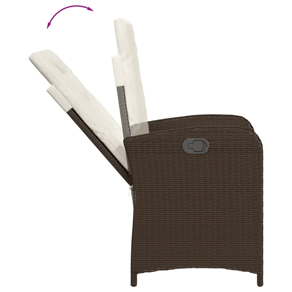 Set da Pranzo da Giardino 5pz con Cuscini in Polyrattan Marrone 3213198 - Image 4