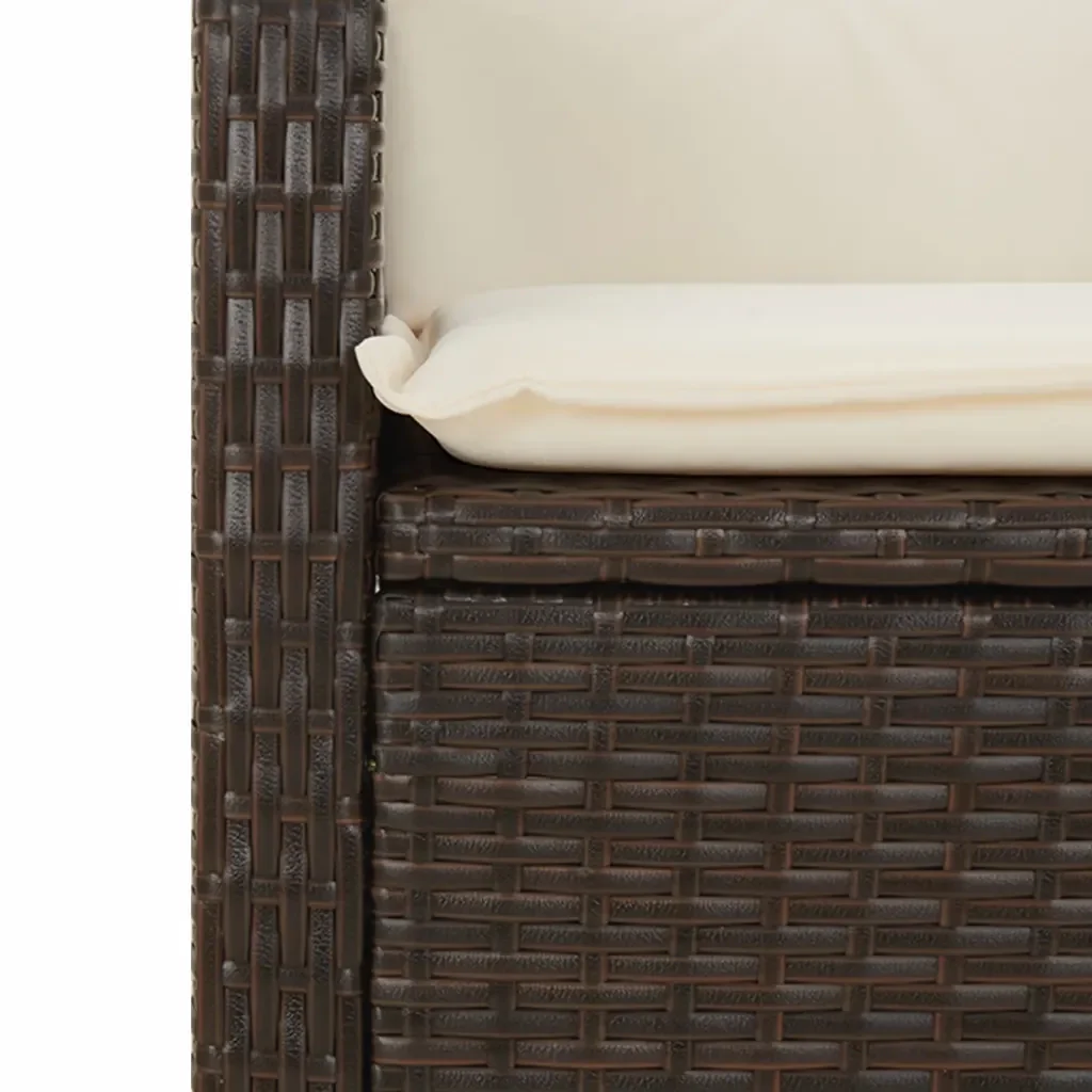 Set da Pranzo da Giardino 5pz con Cuscini in Polyrattan Marrone 3213198 - Image 6