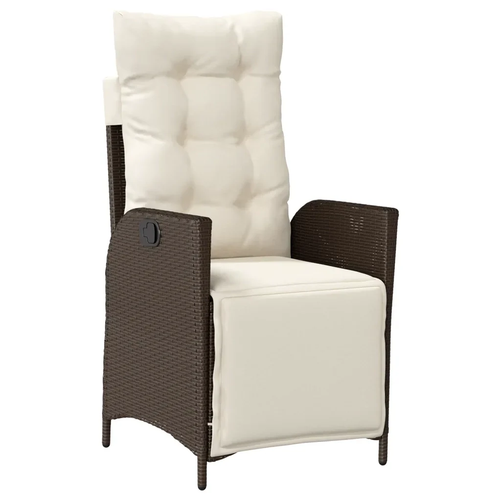 Set da Pranzo da Giardino 5pz con Cuscini in Polyrattan Marrone 3213409 - Image 3