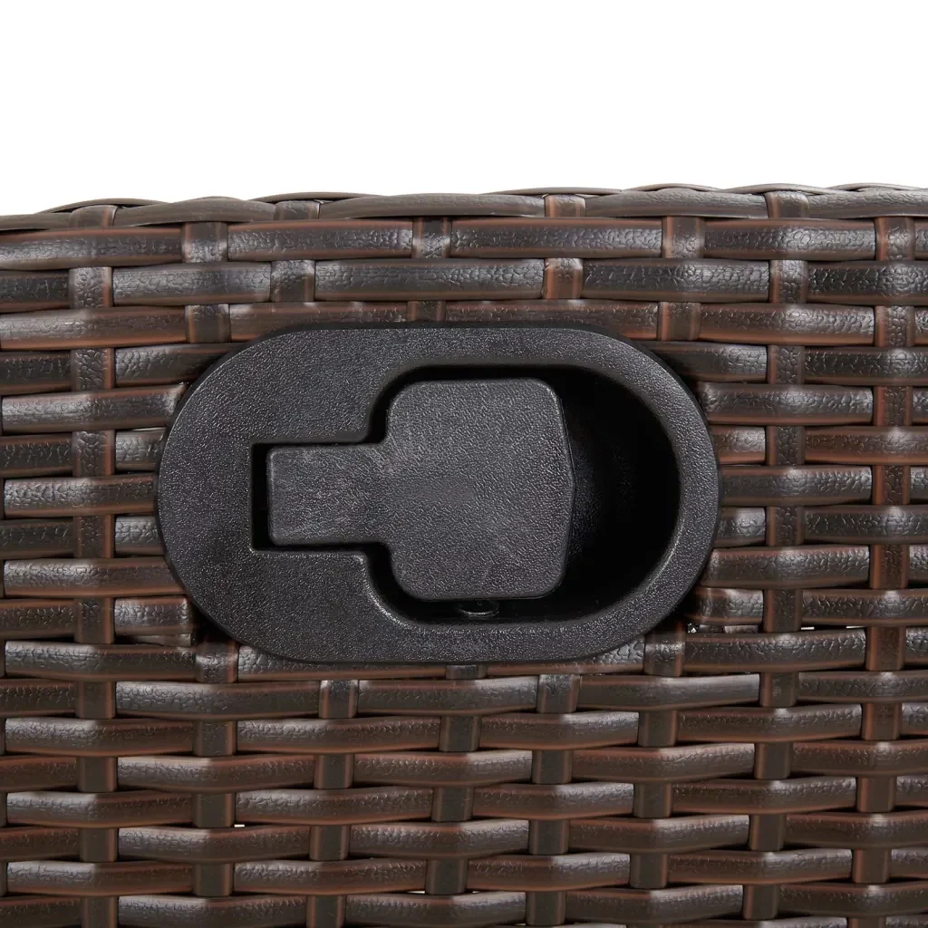 Set da Pranzo da Giardino 5pz con Cuscini in Polyrattan Marrone 3213409 - Image 6