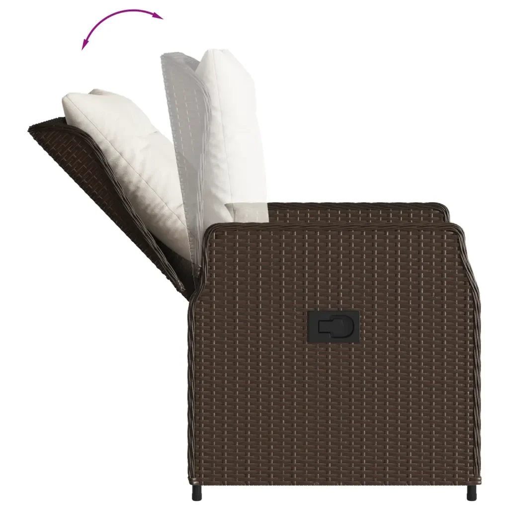 Set da Pranzo da Giardino 5pz con Cuscini in Polyrattan Marrone 3262843 - Image 5