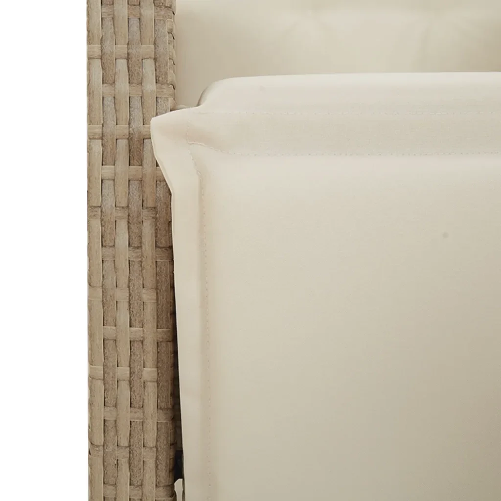 Set da Pranzo da Giardino 7 pz con Cuscini Beige in Polyrattan 3212376 - Image 10