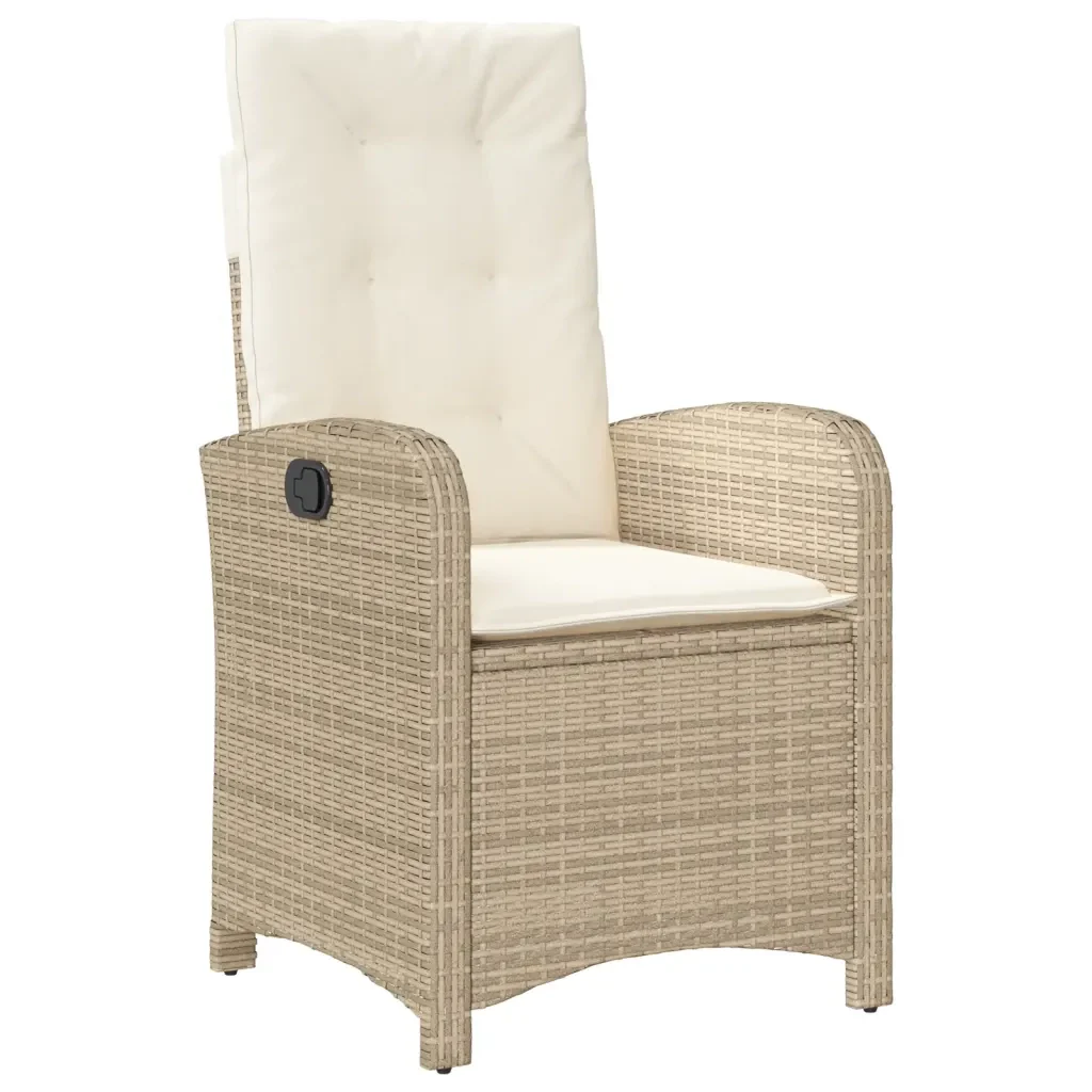 Set da Pranzo da Giardino 7 pz con Cuscini Beige in Polyrattan 3212376 - Image 5