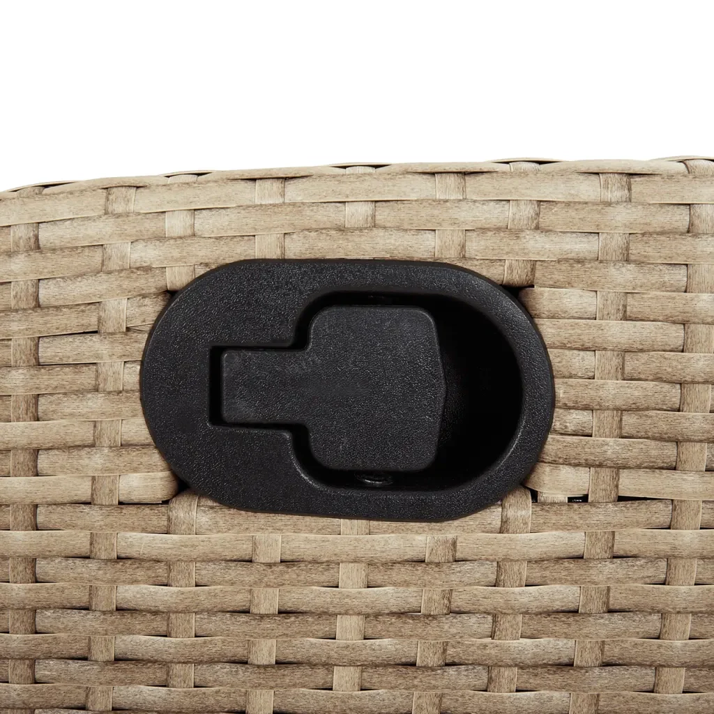 Set da Pranzo da Giardino 7 pz con Cuscini Beige in Polyrattan 3212376 - Image 9
