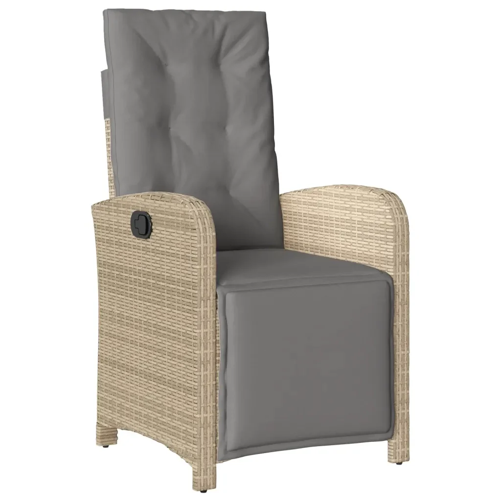 Set da Pranzo da Giardino 7 pz con Cuscini Beige in Polyrattan 3212588 - Image 4