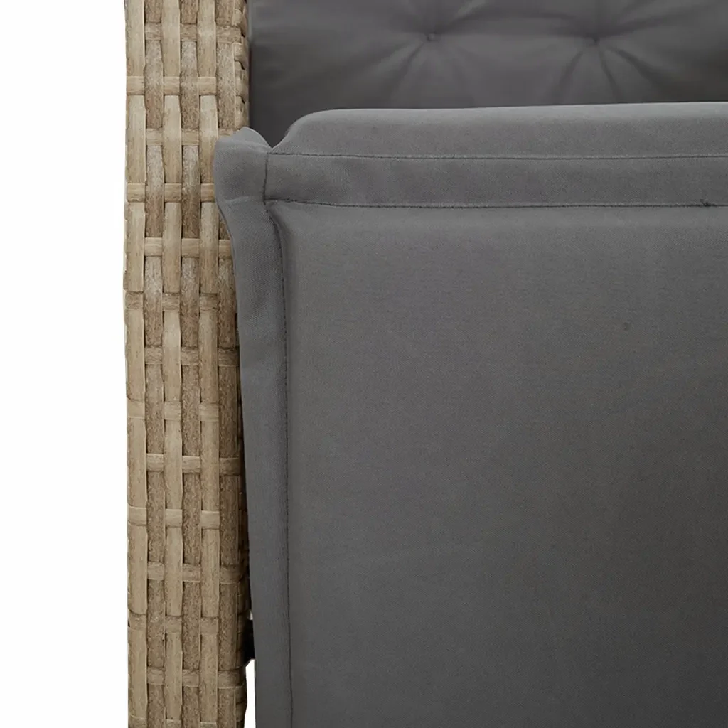 Set da Pranzo da Giardino 7 pz con Cuscini Beige in Polyrattan 3212588 - Image 6