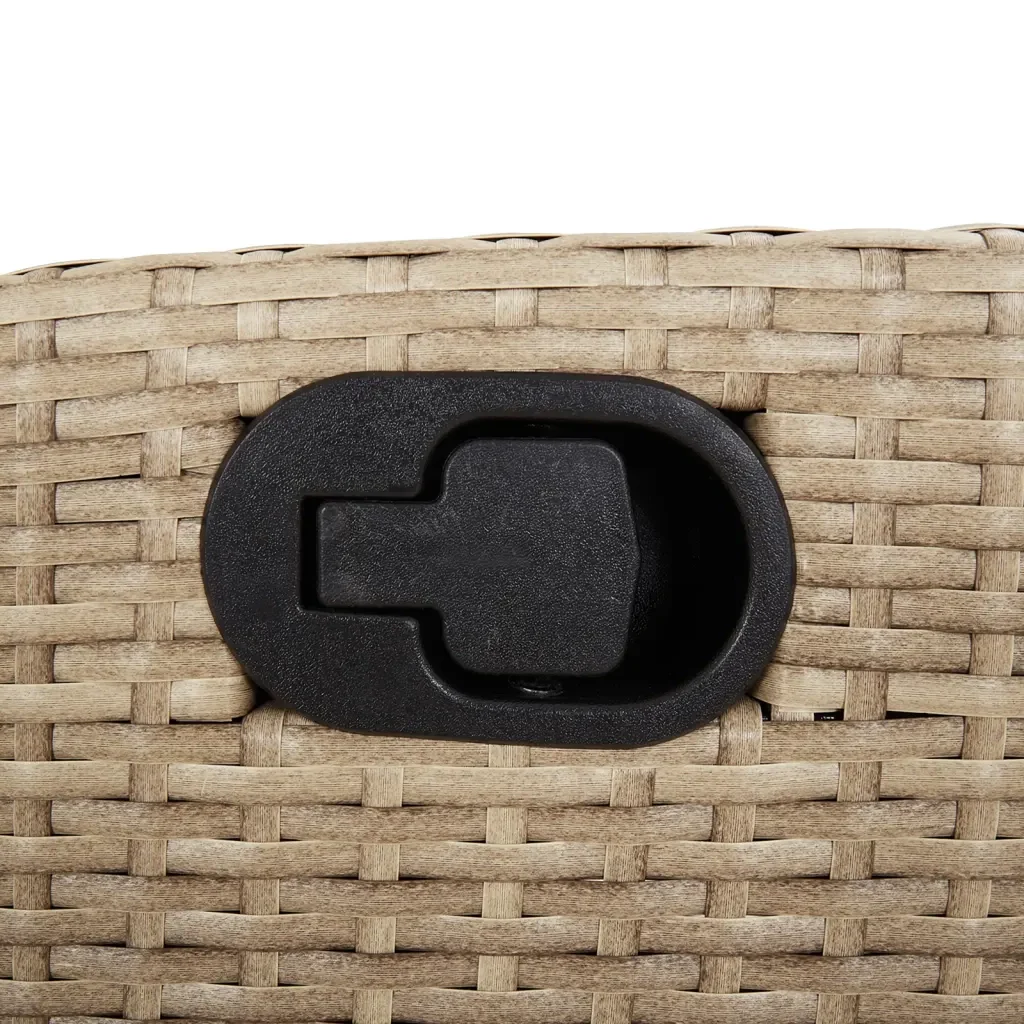 Set da Pranzo da Giardino 7 pz con Cuscini Beige in Polyrattan 3212588 - Image 7