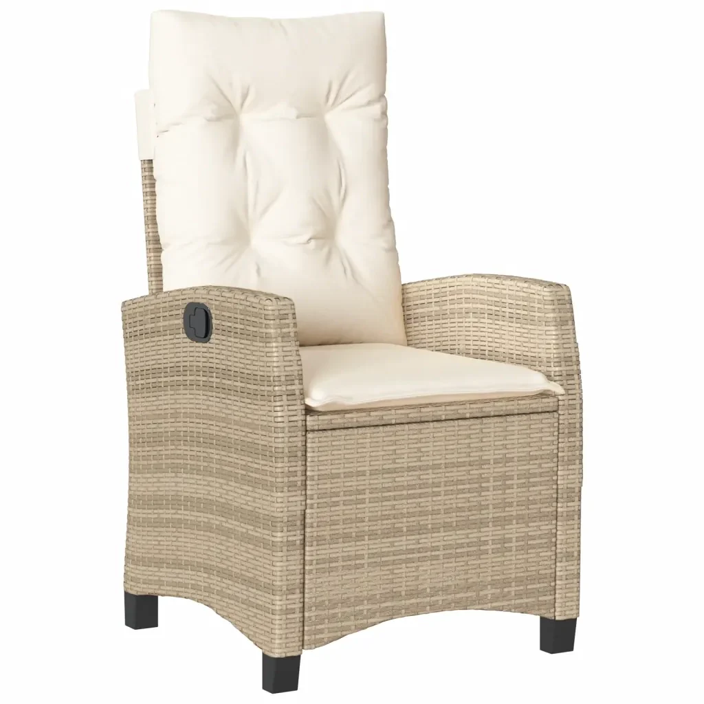 Set da Pranzo da Giardino 7 pz con Cuscini Beige in Polyrattan 3212808 - Image 5
