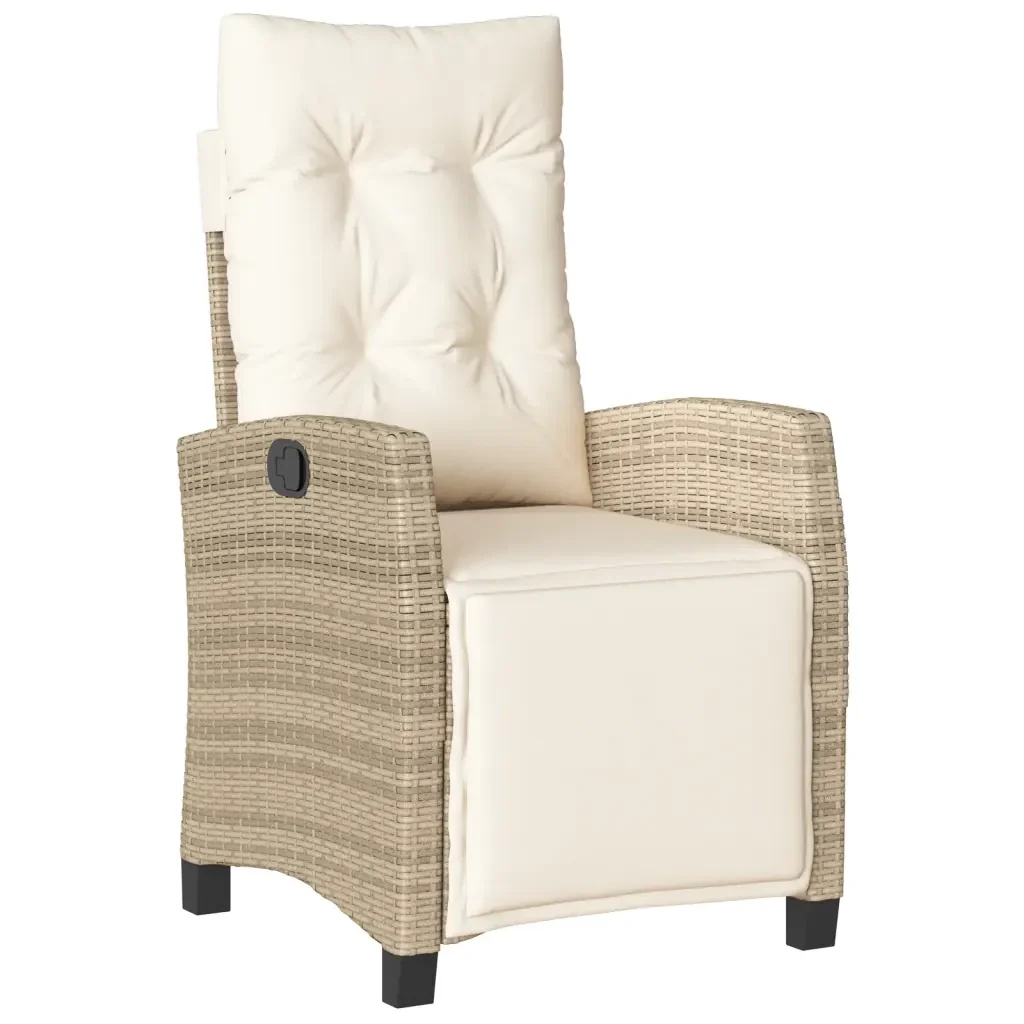 Set da Pranzo da Giardino 7 pz con Cuscini Beige in Polyrattan 3212808 - Image 6
