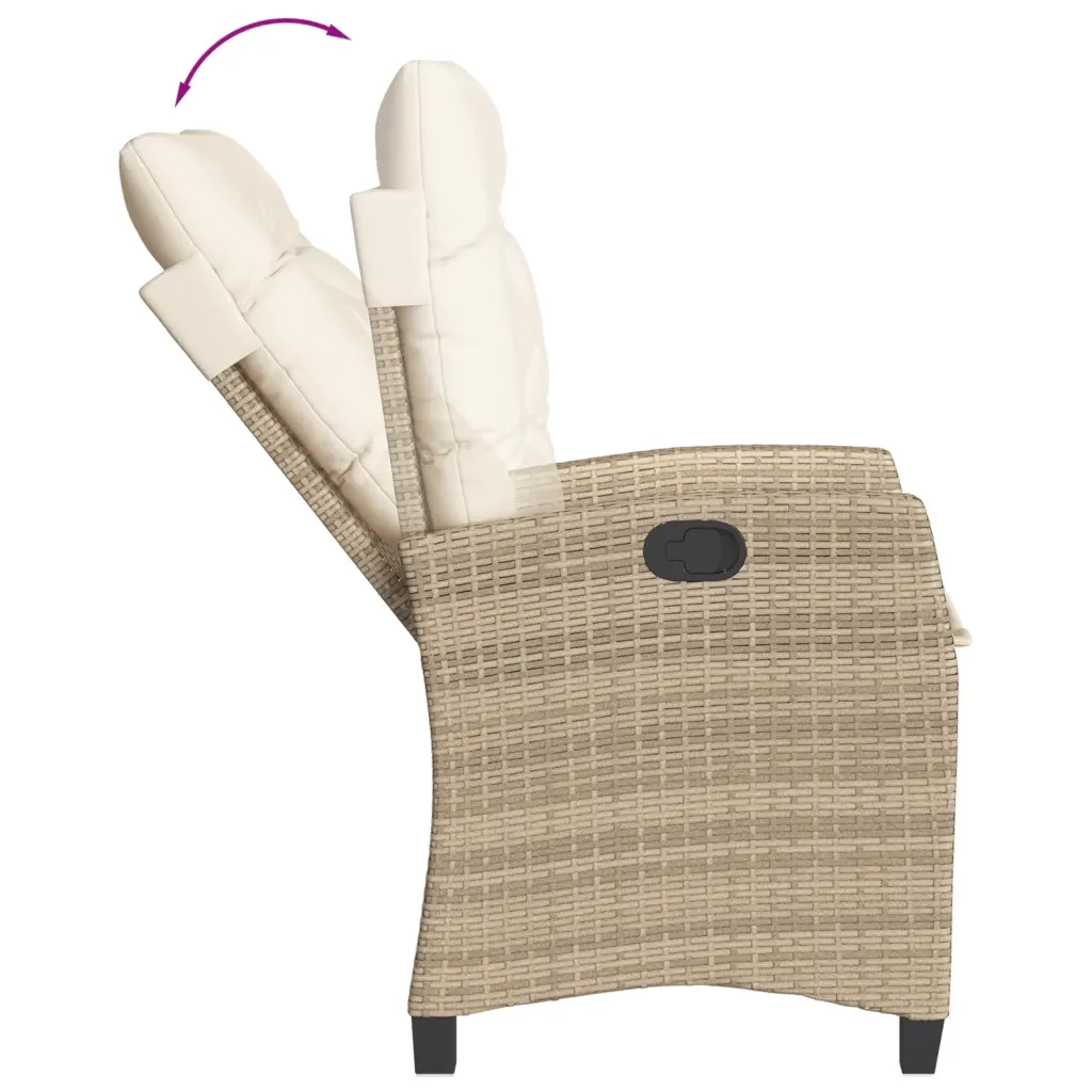 Set da Pranzo da Giardino 7 pz con Cuscini Beige in Polyrattan 3212808 - Image 7