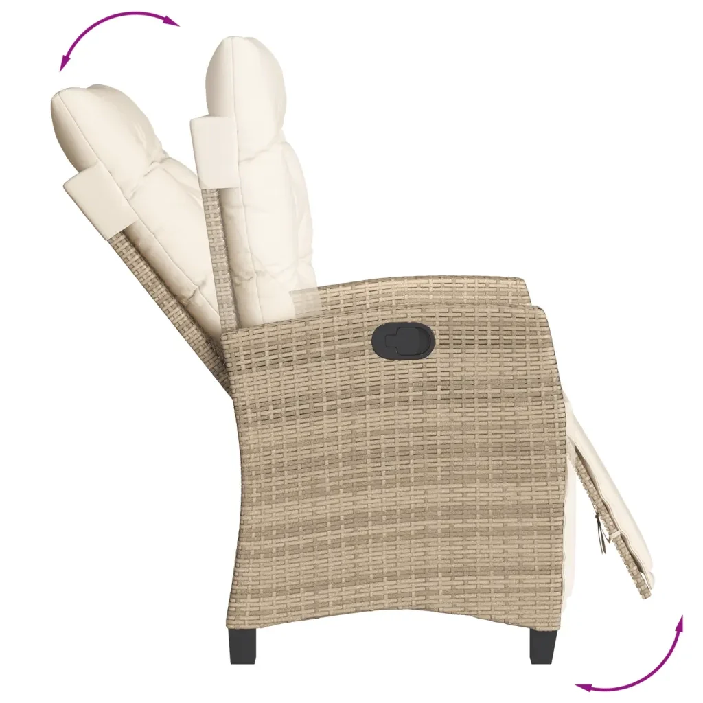 Set da Pranzo da Giardino 7 pz con Cuscini Beige in Polyrattan 3212808 - Image 8