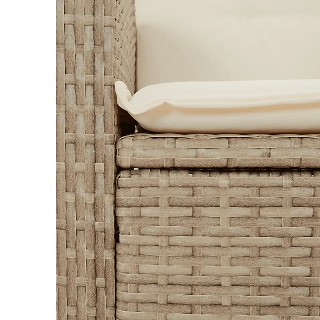 Set da Pranzo da Giardino 7 pz con Cuscini Beige in Polyrattan 3212808 - Image 9
