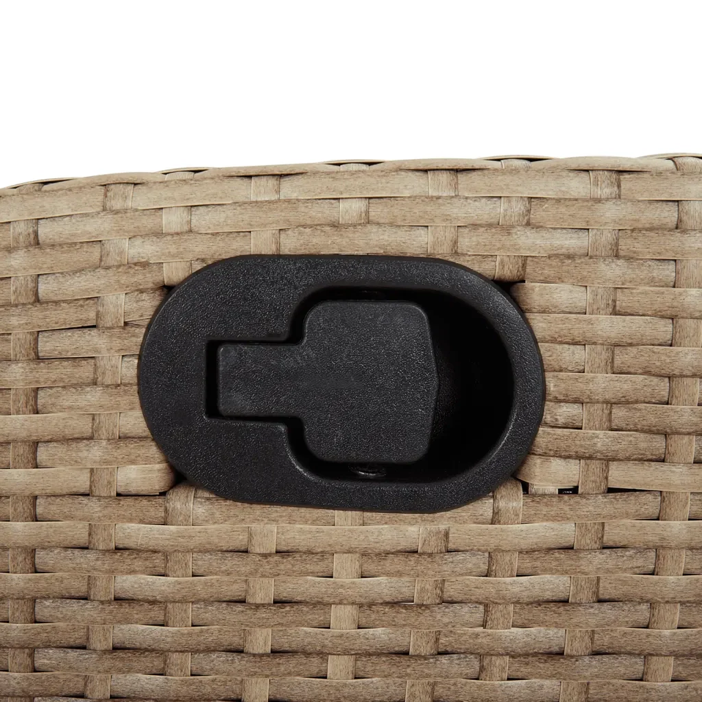Set da Pranzo da Giardino 7 pz con Cuscini Beige in Polyrattan 3213239 - Image 5
