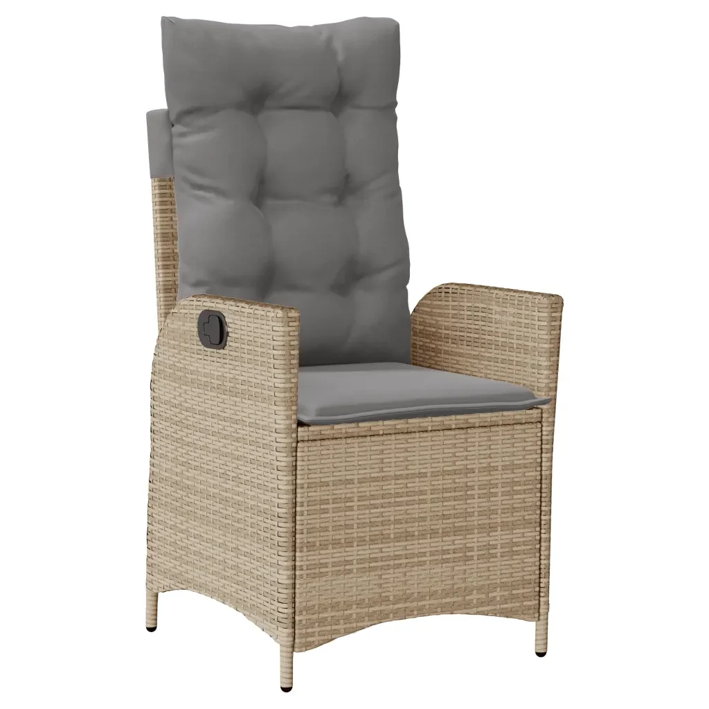 Set da Pranzo da Giardino 7 pz con Cuscini Beige in Polyrattan 3213260 - Image 3
