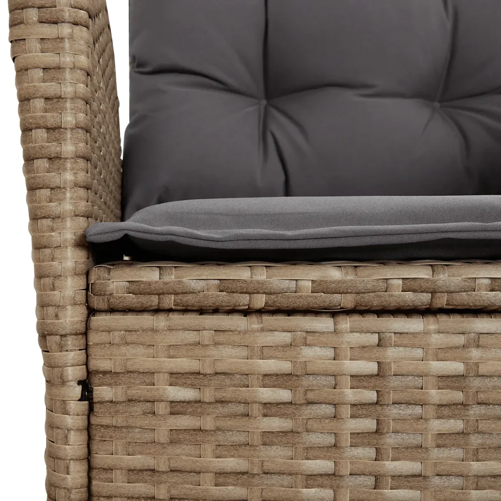 Set da Pranzo da Giardino 7 pz con Cuscini Beige in Polyrattan 3213260 - Image 5