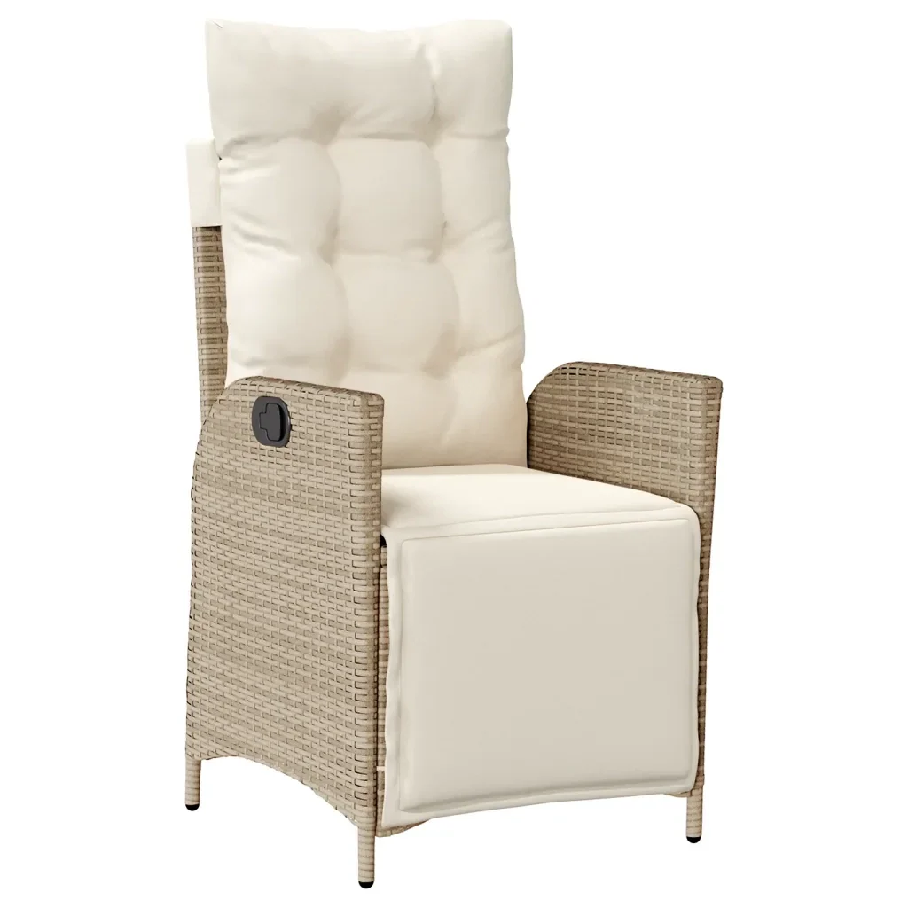 Set da Pranzo da Giardino 7 pz con Cuscini Beige in Polyrattan 3213438 - Image 3