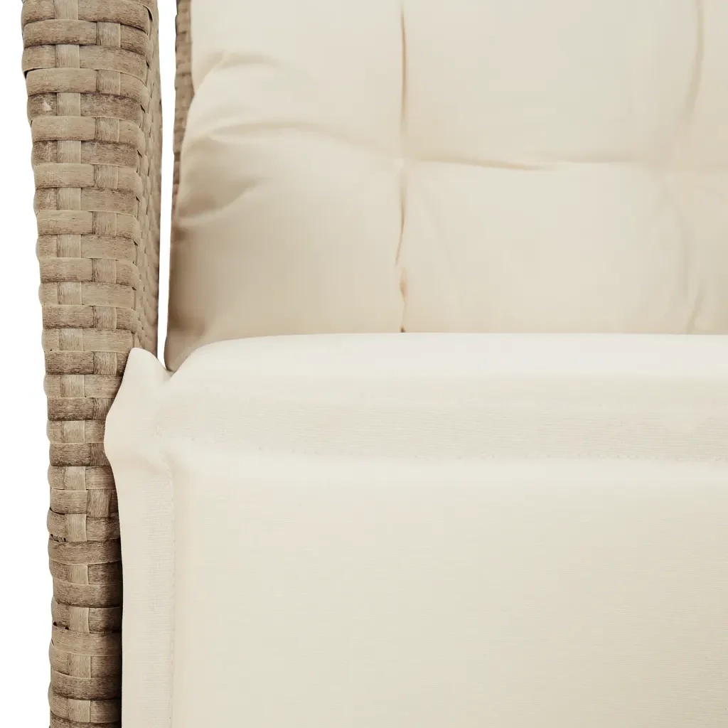 Set da Pranzo da Giardino 7 pz con Cuscini Beige in Polyrattan 3213438 - Image 6