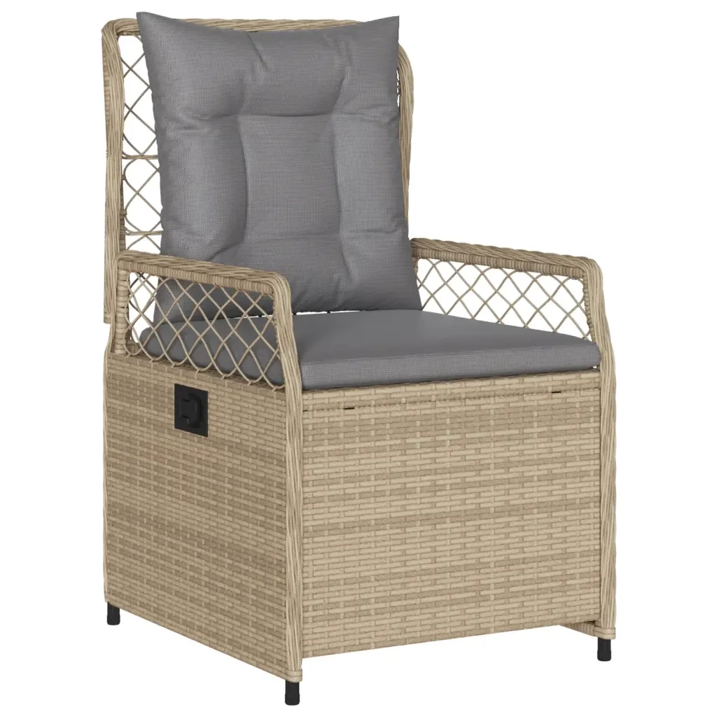 Set da Pranzo da Giardino 7 pz con Cuscini Beige in Polyrattan 3263003 - Image 3