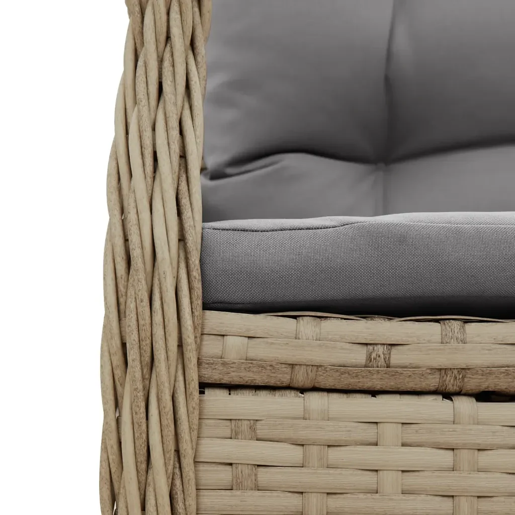 Set da Pranzo da Giardino 7 pz con Cuscini Beige in Polyrattan 3263003 - Image 6