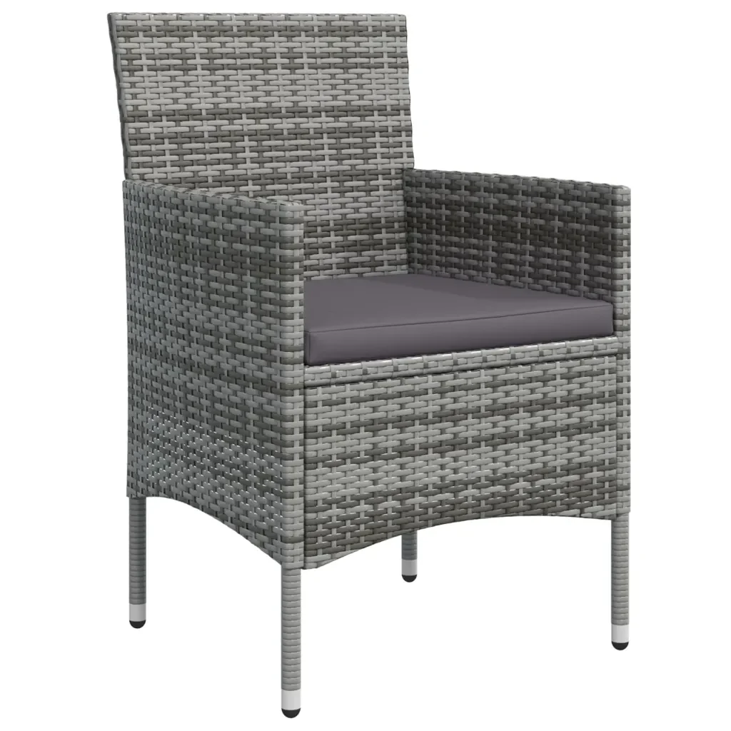 Set da Pranzo da Giardino 7 pz con Cuscini Grigio e Nero 3156621 - Image 5