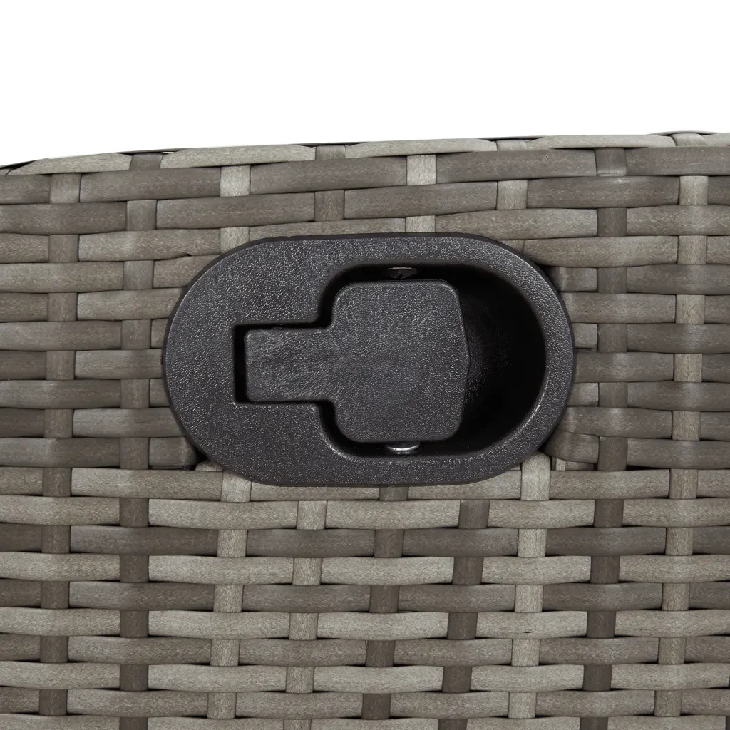 Set da Pranzo da Giardino 7 pz con Cuscini in Polyrattan Grigio 3212560 - Image 8