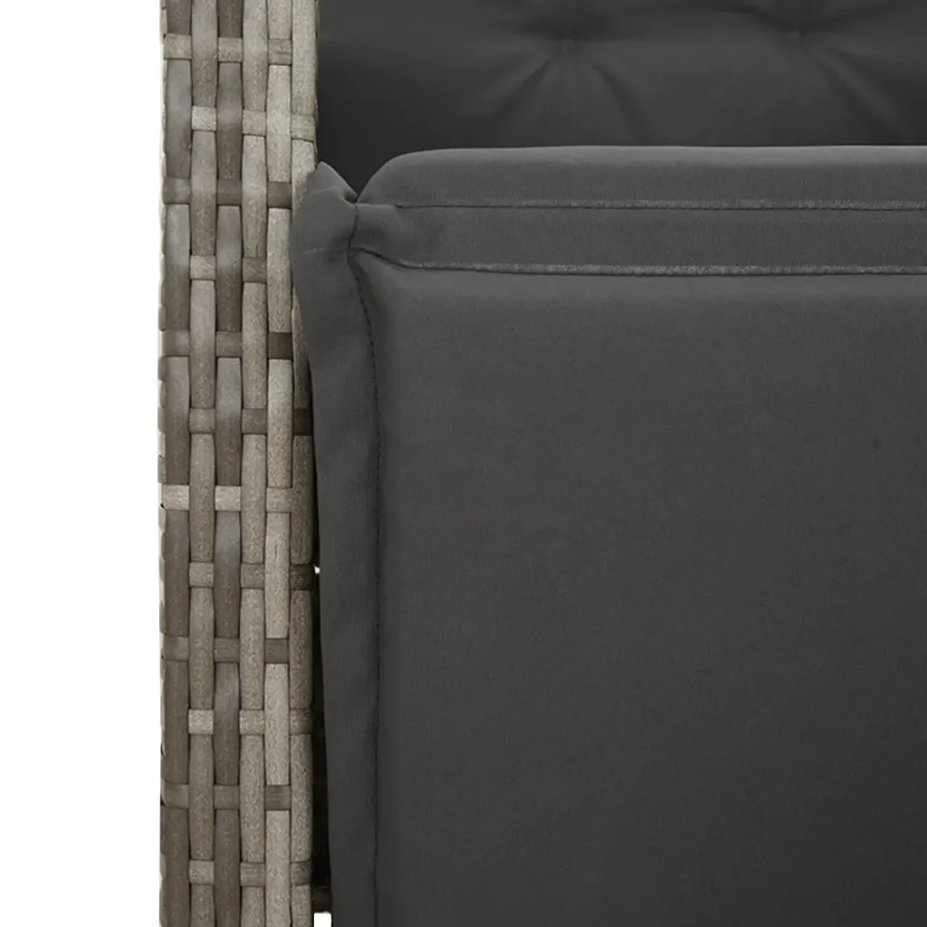 Set da Pranzo da Giardino 7 pz con Cuscini in Polyrattan Grigio 3212992 - Image 6